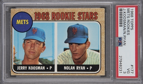 1968 Topps #177 Nolan Ryan Rookie Card - PSA VG 3